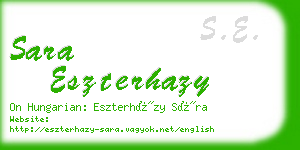 sara eszterhazy business card